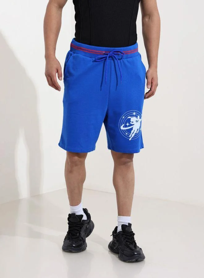 ذا انديان كراج كو Men Oversized Fit Superman Printed Side Pocket Mid-Rise Shorts
